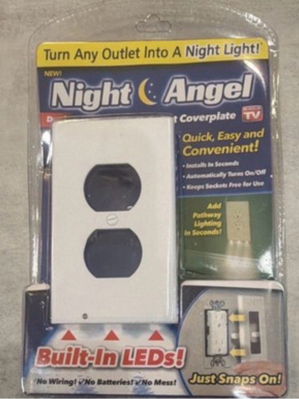 Night Angel Night Light Outlet Coverplate - White
